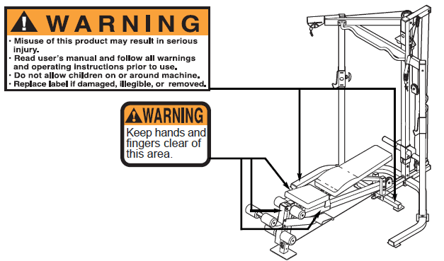 Gold's Gym GGBE29922 XR 30 Bench Home Gym-warning 1