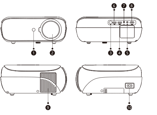 HAPPRUN H1 Portable Native 1080P Bluetooth Projector 2
