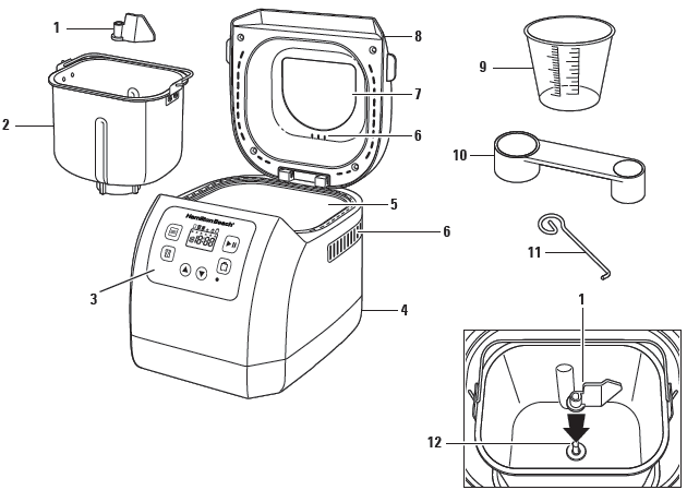 Hamilton Beach 29982 Artisan Bread Maker Machine User Guide Hamilton Beach 29982 Artisan Bread Maker Machine-parts
