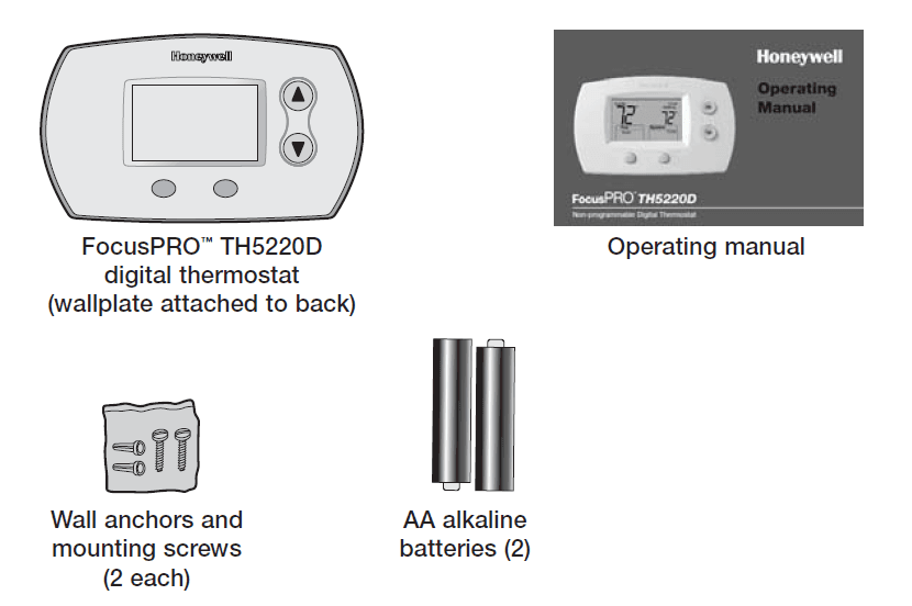 Honeywell FocusPRO TH5220D Non-Programmable Digital Thermostat-2
