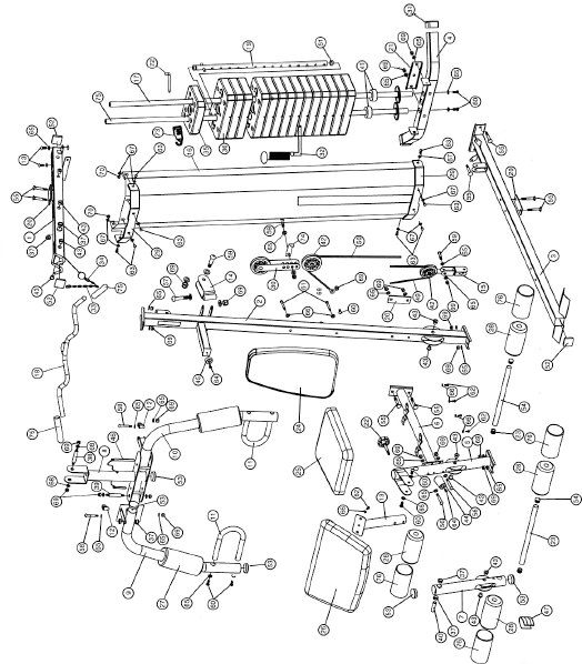 Impex MARCY MWM-990 150lb Stack Home Gym-exploded diagram