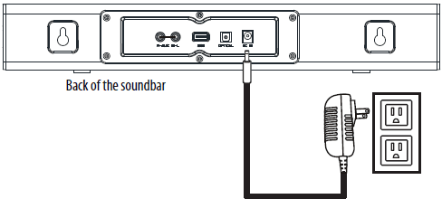 Insignia NS-HMSB20 2-Channel Mini Soundbar-adapter connection
