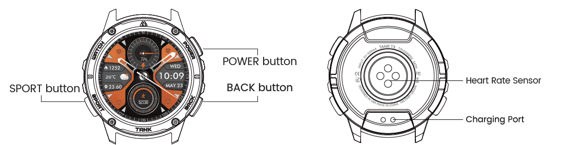 Kospet Tank T3 Smartwatch 3