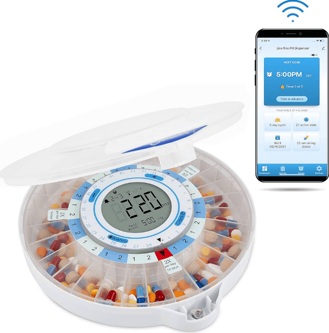 LiveFine LVFWIFIPDF Smart WiFi Automatic Pill Dispenser-product