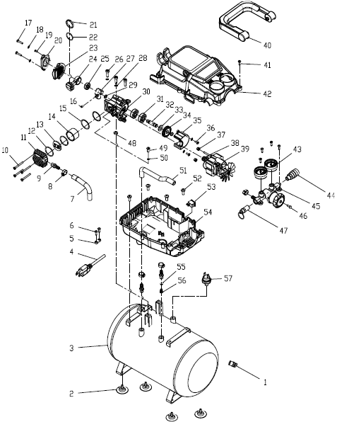 McGRAW 57567 3 Gallon Oil Free Portable Air Compressor-assembly