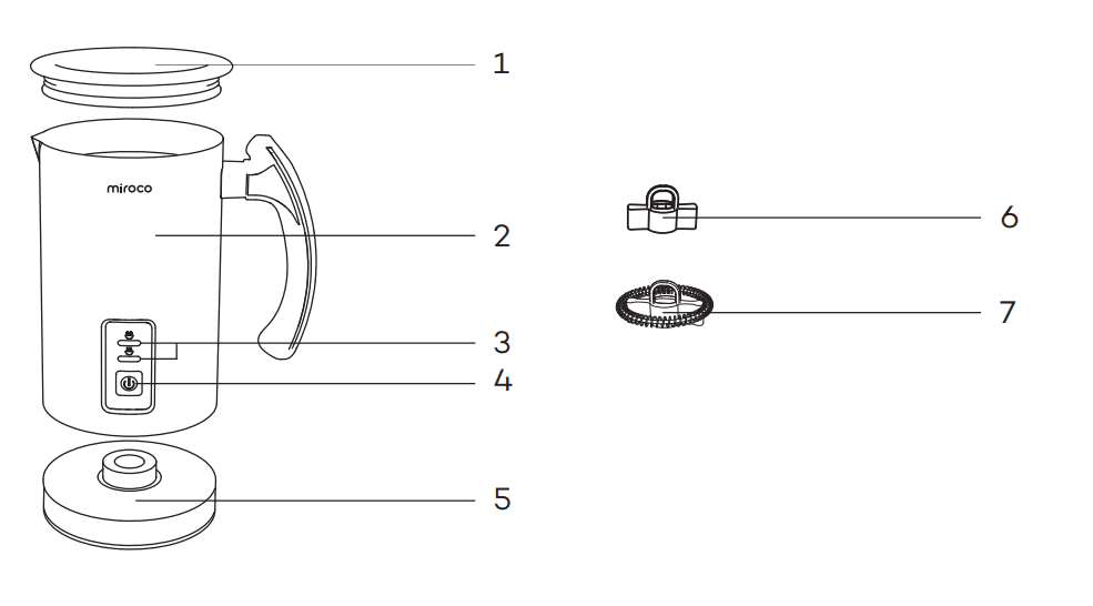Miroco MI-MF001 Electric Milk Frother Steamer User Manual Miroco MI-MF001 Electric Milk Frother Steamer 1
