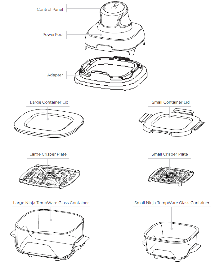 Ninja FN101GY Crispi 4-in-1 Portable Glass Air Fryer User Manual-1