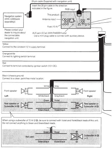 Pioneer AVH-P4400BH 2-DIN Multimedia DVD Receiver-installation