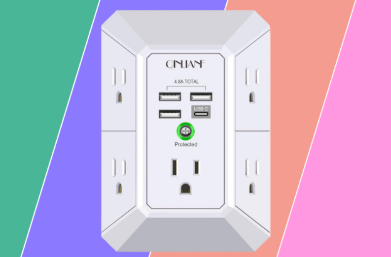 QINLIANF USB Wall Charger Surge Protector Outlet Extender-featured