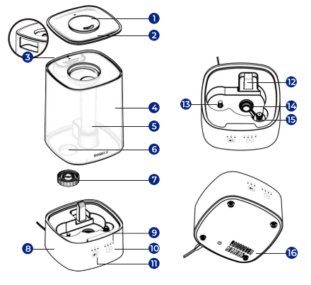 ROSEKM KC-KM13T Filterless Cool Mist Ultrasonic Humidifier 3