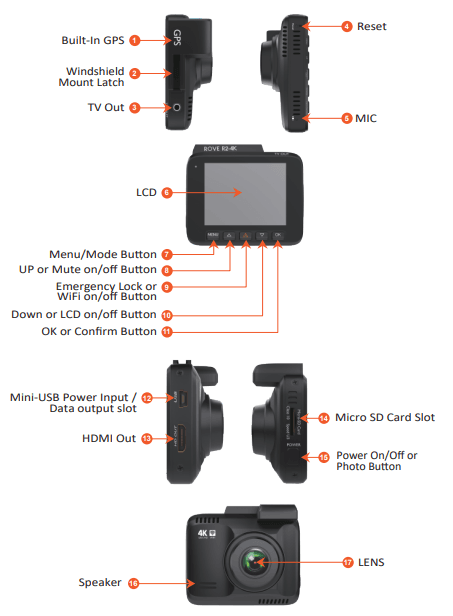 ROVE R2-4K DUAL Dash Cam Front and Rear 2