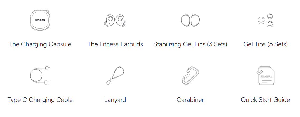 Raycon Fitness Bluetooth True Wireless Earbuds 1