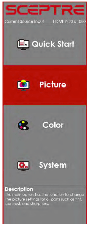 Sceptre E249W 24-inch FHD LED Gaming Monitor User Manual-8