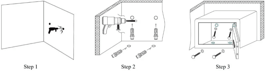 TIGERKING 54958161 Electronic Safe Box Instruction Manual TIGERKING 54958161 Electronic Safe Box-mounting