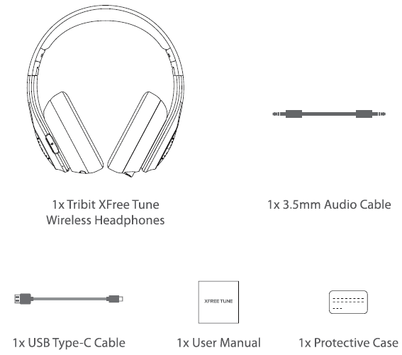 Tribit BTH70 XFree Tune Over Ear Bluetooth Headphones-1