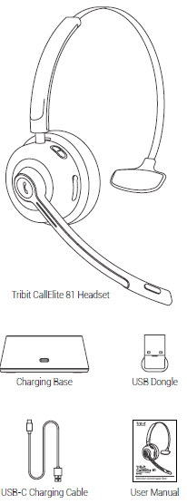 Tribit BTH80 CallElite 81 Wireless Headset-package