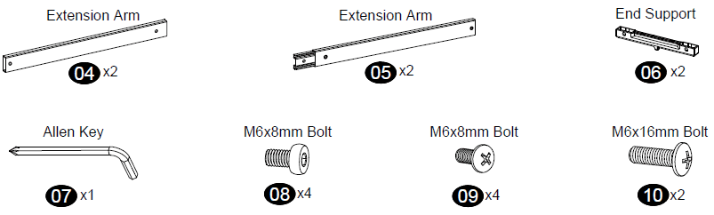 USX Mount XML008 Full Motion TV Wall Mount-parts 3