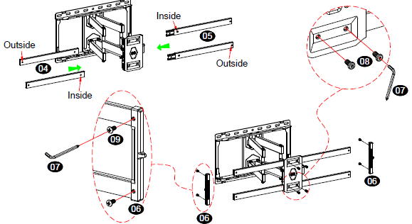 USX Mount XML008 Full Motion TV Wall Mount-step 3