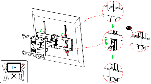 USX Mount XML008 Full Motion TV Wall Mount-step 5