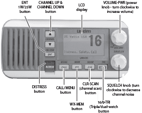 Uniden UM435BK Advanced Fixed Mount VHF Marine Radio-parts