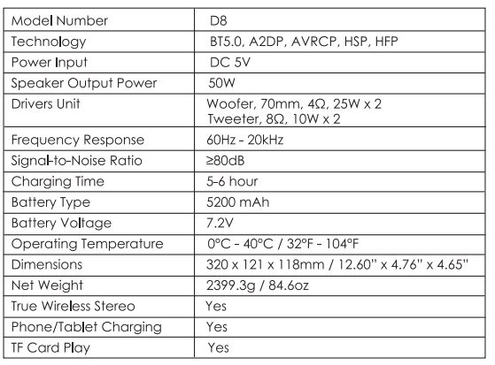W-KING D8 Outdoor Wireless Speaker User Manual W-KING D8 Outdoor Wireless Speaker User Manual-2