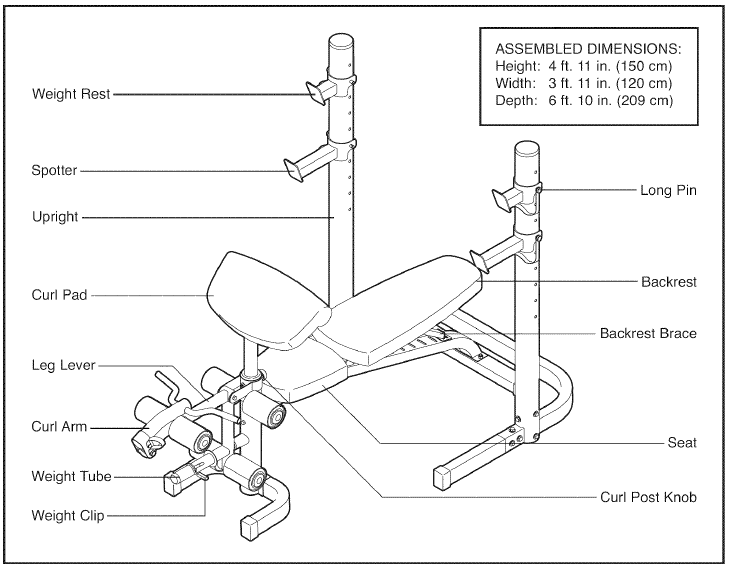 Weider PRO 390 L Weight Bench Exerciser User Manual Weider PRO 390 L Weight Bench Exerciser User Manual-1