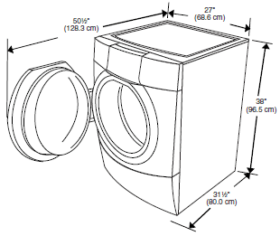 Whirlpool duet HT GHW9250ML1 Front Load Automatic Washer-water dimensions