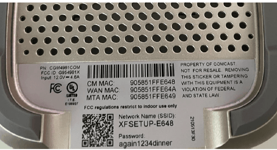 Xfinity XB8 xFi Advanced Gateway Modem-bottom