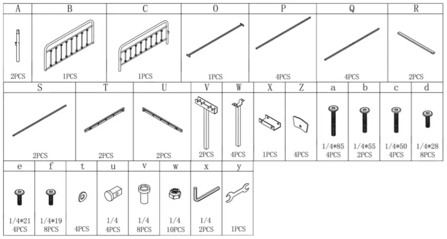 Yaheetech 634F Full Zize Victorian Vintage Style Metal Bed Frame Instruction Manual
