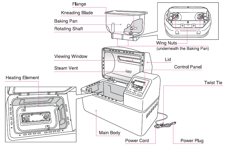 Zojirushi BB-CEC20 Home Bakery Supreme Breadmaker-parts