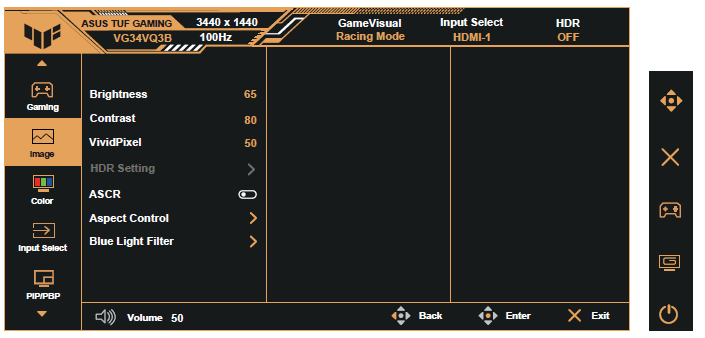 ASUS TUF VG34VQ3B Ultra-Wide Curved Gaming Monitor-17