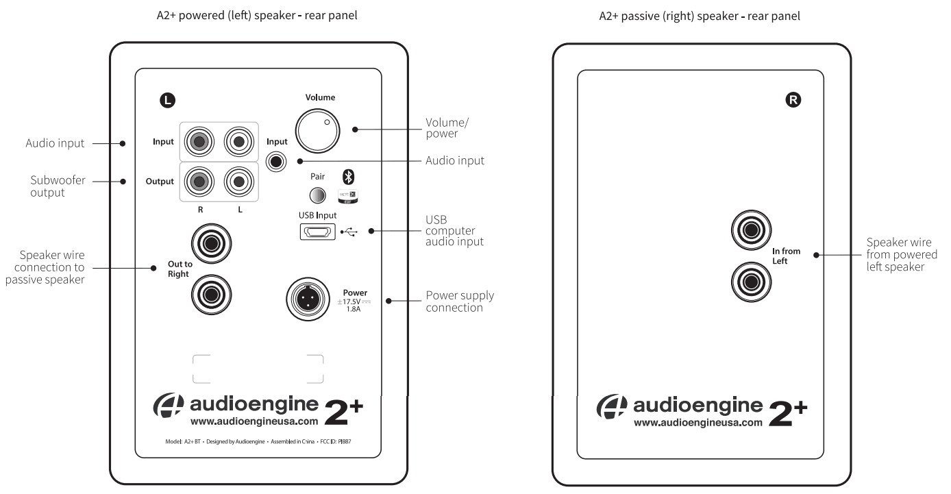 Audioengine A2+ Wireless Bluetooth Desktop Speakers Installation Manual-2