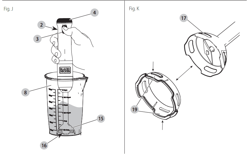 Black and Decker BCKM101 Kitchen Wand 8V Cordless Hand Blender 6