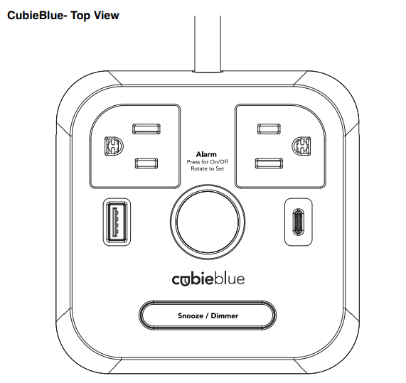 BrandStand CubieBlue Charging Alarm Clock-1