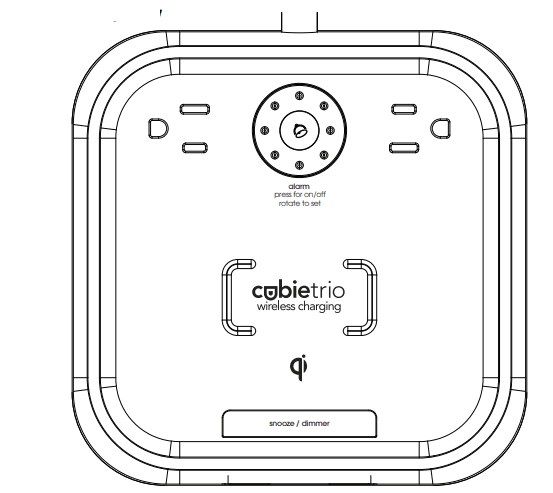 BrandStand CubieTrio Hotel Clock with Magnetic Wireless Charger 1