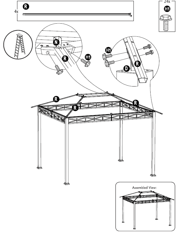 Broyhill A102010903 Hardtop Gazebo User Manual-10