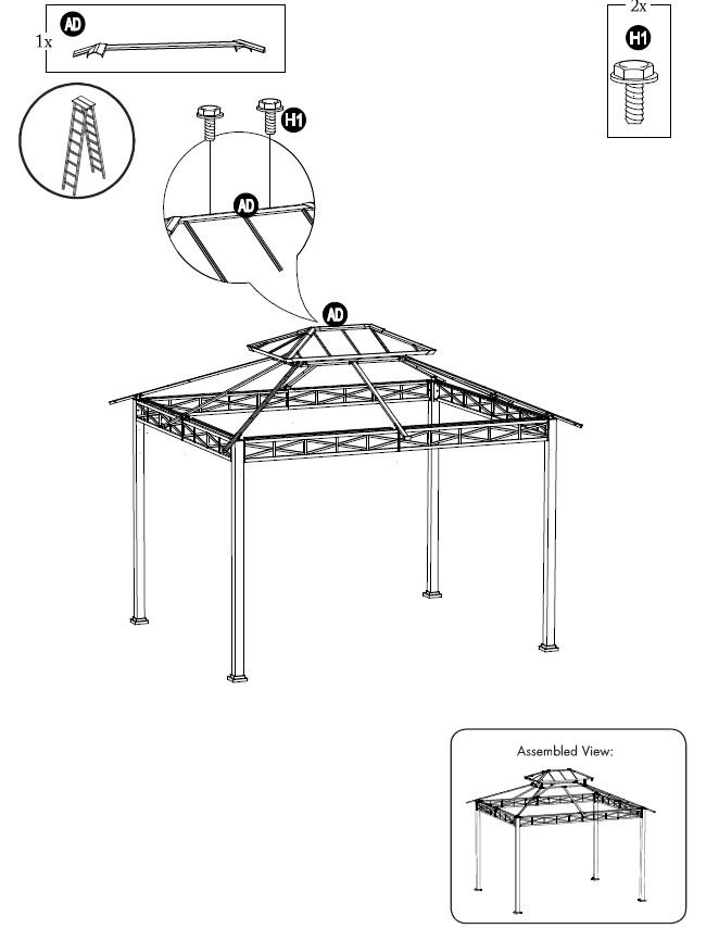 Broyhill A102010903 Hardtop Gazebo User Manual-16