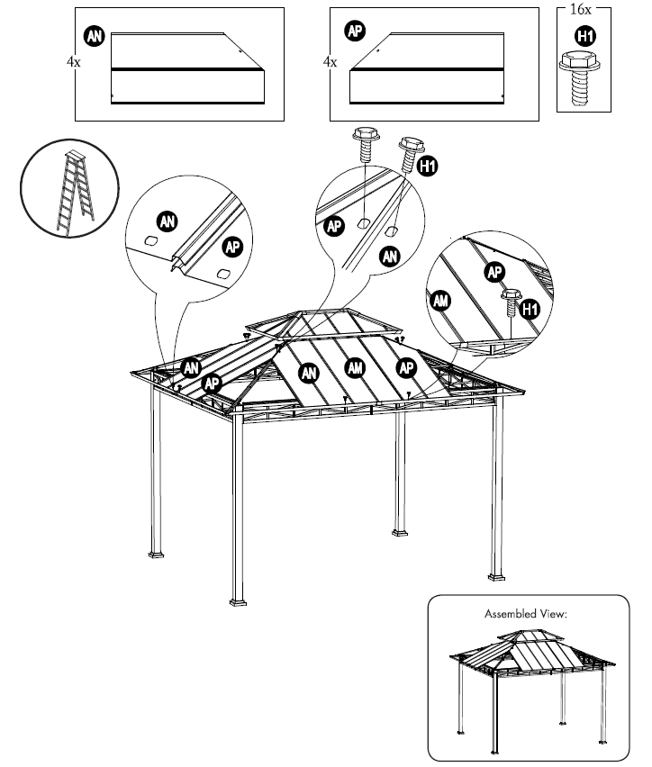 Broyhill A102010903 Hardtop Gazebo User Manual-20