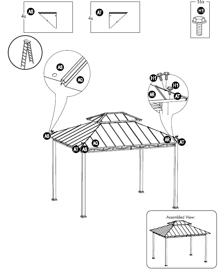 Broyhill A102010903 Hardtop Gazebo User Manual-22
