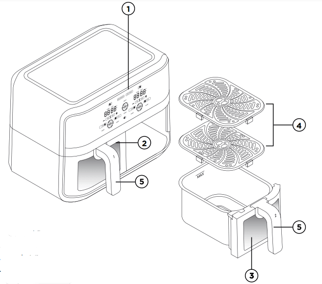CHEFMAN 6 Quart TurboFry Dual Basket Air Fryer Oven User Manual CHEFMAN 6 Quart TurboFry Dual Basket Air Fryer Oven