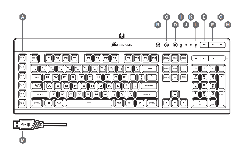 Corsair K55 CORE RGB Membrane Wired Gaming Keyboard-1