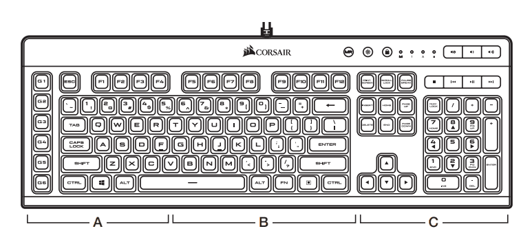 Corsair K55 CORE RGB Membrane Wired Gaming Keyboard-2