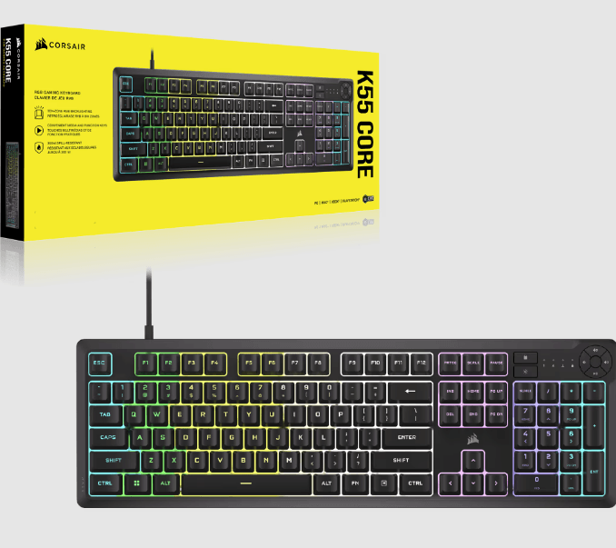 Corsair K55 CORE RGB Membrane Wired Gaming Keyboard-product