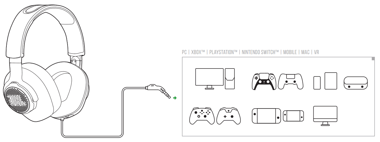 JBL Quantum 100X Console Over-Ear Gaming Headset User Guide JBL Quantum 100X Console Over-Ear Gaming Headset-4