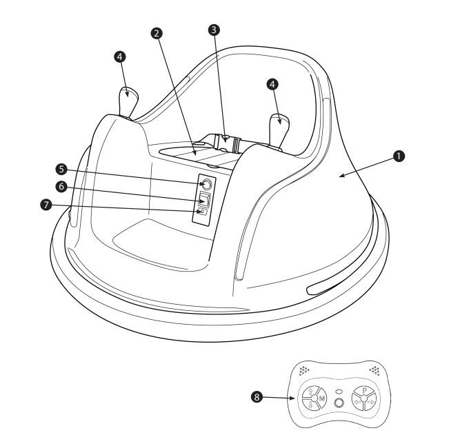 Kidzone 060 ROT 06 Ride On Bumper Car 1