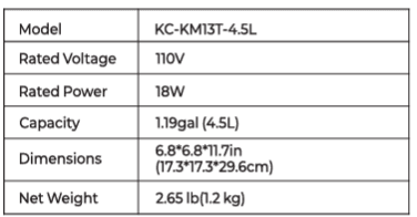 ROSEKM KC-KM13T Filterless Cool Mist Ultrasonic Humidifier 2