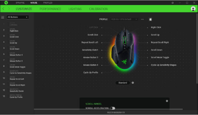 Razer Basilisk V3 Customizable Ergonomic Gaming Mouse-11