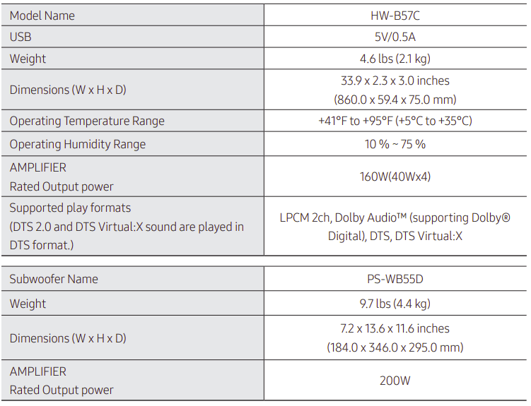 SAMSUNG HW-B57C B-Series Soundbar User Manual SAMSUNG HW-B57C B-Series Soundbar-17