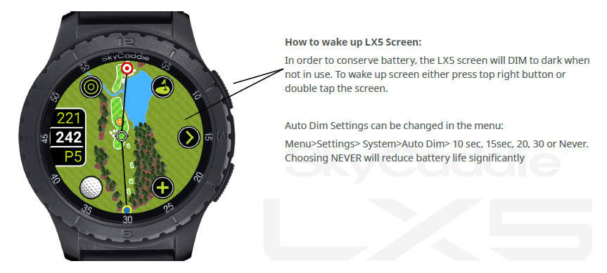 SkyCaddie LX5 GPS Golf Watch-3