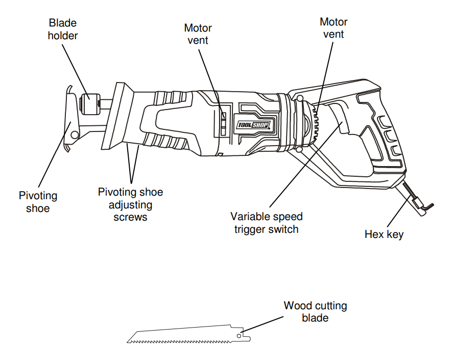 Tool Shop 241 9846 Reciprocating Saw 1